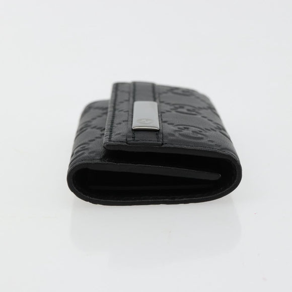 GUCCI Guccissima GG Canvas Key Case Leather Black 237509 Auth am11767V