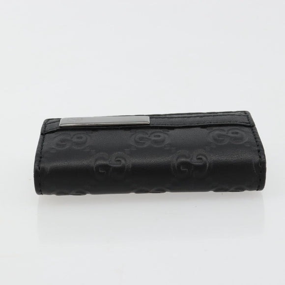 GUCCI Guccissima GG Canvas Key Case Leather Black 237509 Auth am11767V