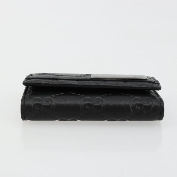 GUCCI Guccissima GG Canvas Key Case Leather Black 237509 Auth am11767V