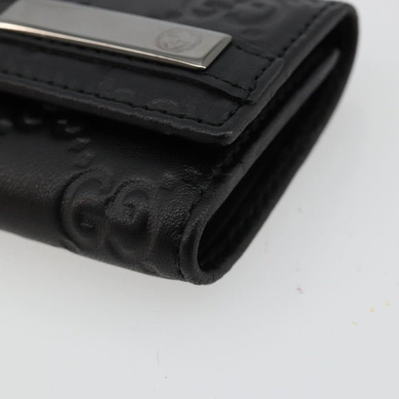 GUCCI Guccissima GG Canvas Key Case Leather Black 237509 Auth am11767V