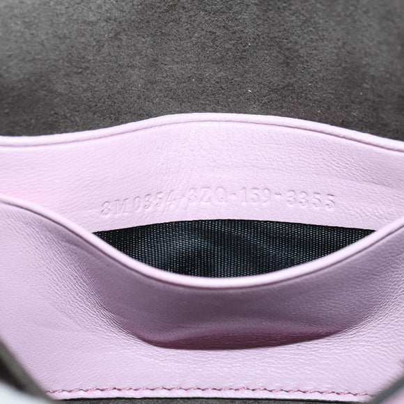 FENDI Monster Micro Bucket Shoulder Bag Leather Pink Silver Auth am11769M