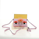 FENDI Monster Micro Bucket Shoulder Bag Leather Pink Silver Auth am11769M-12