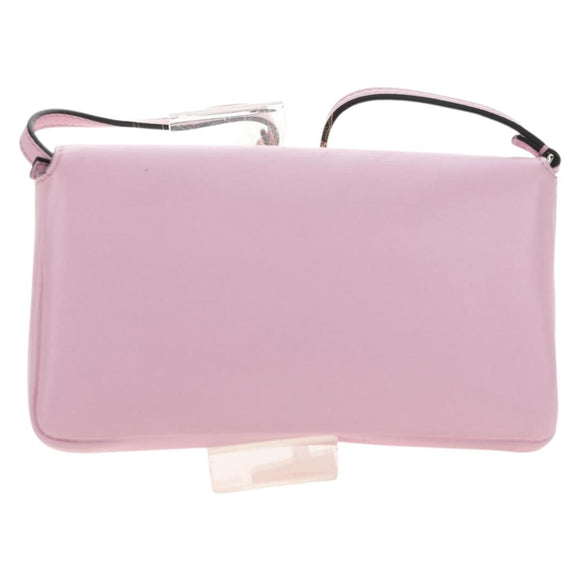 FENDI Monster Micro Bucket Shoulder Bag Leather Pink Silver Auth am11769M