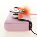 FENDI Monster Micro Bucket Shoulder Bag Leather Pink Silver Auth am11769M-4