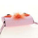 FENDI Monster Micro Bucket Shoulder Bag Leather Pink Silver Auth am11769M-6