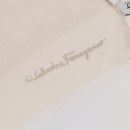 ETRO Ferragamo Stole Silk Wool Linen 2 Set Gray Ivory Auth am11770-4