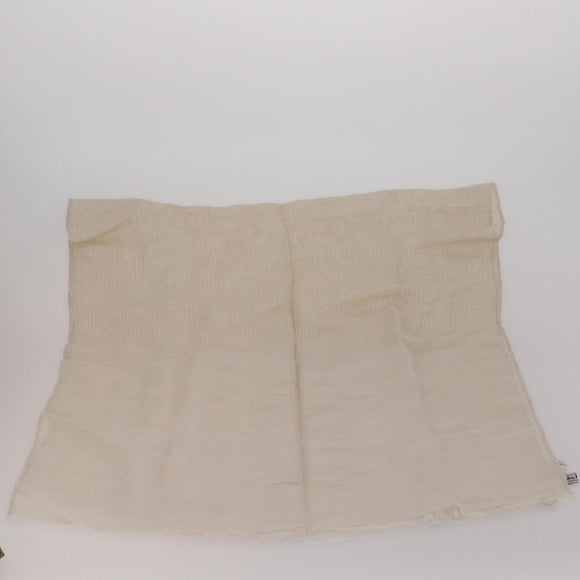 ETRO Ferragamo Stole Silk Wool Linen 2 Set Gray Ivory Auth am11770