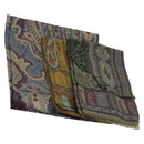 ETRO Scarf Silk Wool 3 Set Brown Blue Green Auth am11771-1
