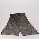 ETRO Scarf Silk Wool 3 Set Brown Blue Green Auth am11771-2