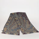 ETRO Scarf Silk Wool 3 Set Brown Blue Green Auth am11771-3
