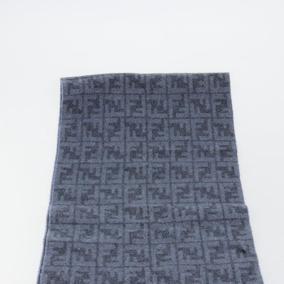 FENDI Zucca Scarf Wool Blue Auth am11772A