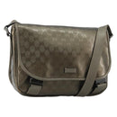 GUCCI GG Implementation Shoulder Bag PVC Gray Silver 201447 Auth am11773A-1