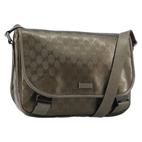 GUCCI GG Implementation Shoulder Bag PVC Gray Silver 201447 Auth am11773A