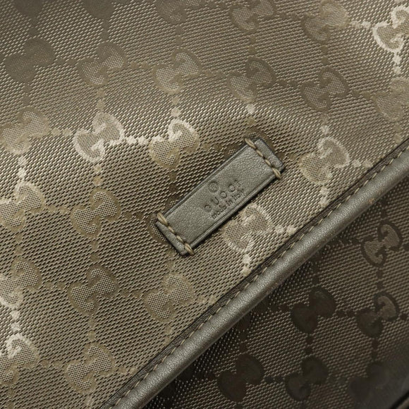 GUCCI GG Implementation Shoulder Bag PVC Gray Silver 201447 Auth am11773A