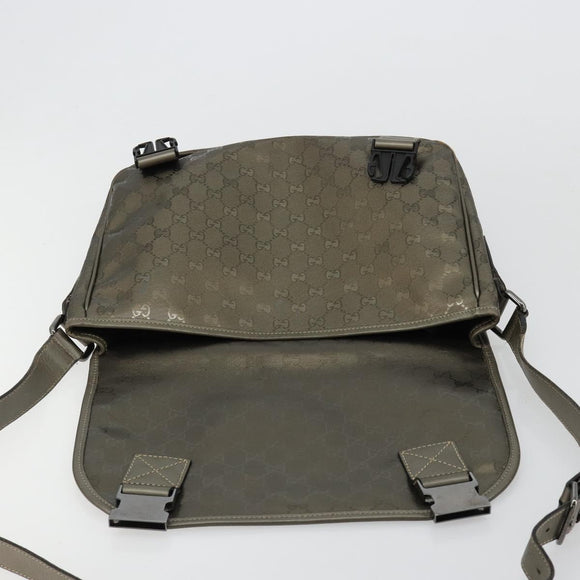 GUCCI GG Implementation Shoulder Bag PVC Gray Silver 201447 Auth am11773A