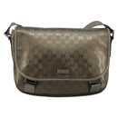 GUCCI GG Implementation Shoulder Bag PVC Gray Silver 201447 Auth am11773A-13