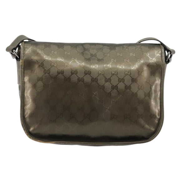 GUCCI GG Implementation Shoulder Bag PVC Gray Silver 201447 Auth am11773A