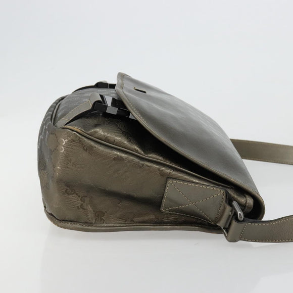 GUCCI GG Implementation Shoulder Bag PVC Gray Silver 201447 Auth am11773A
