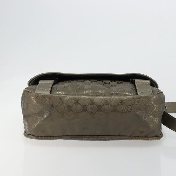 GUCCI GG Implementation Shoulder Bag PVC Gray Silver 201447 Auth am11773A