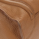 CELINE Luggage Micro Shopper Hand Bag Leather Beige Gold Auth am11775V-14