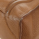CELINE Luggage Micro Shopper Hand Bag Leather Beige Gold Auth am11775V-17