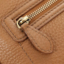 CELINE Luggage Micro Shopper Hand Bag Leather Beige Gold Auth am11775V-18