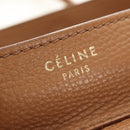 CELINE Luggage Micro Shopper Hand Bag Leather Beige Gold Auth am11775V-19