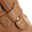 CELINE Luggage Micro Shopper Hand Bag Leather Beige Gold Auth am11775V-20