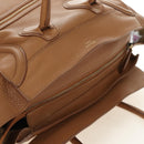 CELINE Luggage Micro Shopper Hand Bag Leather Beige Gold Auth am11775V-7
