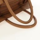 CELINE Luggage Micro Shopper Hand Bag Leather Beige Gold Auth am11775V-8