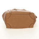 CELINE Luggage Micro Shopper Hand Bag Leather Beige Gold Auth am11775V-5