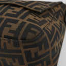 FENDI Zucca Canvas Mamma Baguette Bag Black Brown Silver Auth am11776SAV-14