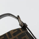 FENDI Zucca Canvas Mamma Baguette Bag Black Brown Silver Auth am11776SAV-9
