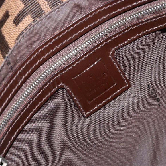FENDI Zucca Canvas Mamma Baguette Bag Black Brown Silver Auth am11776SAV