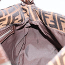 FENDI Zucca Canvas Mamma Baguette Bag Black Brown Silver Auth am11776SAV-22