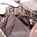 FENDI Zucca Canvas Mamma Baguette Bag Black Brown Silver Auth am11776SAV-23