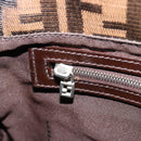 FENDI Zucca Canvas Mamma Baguette Bag Black Brown Silver Auth am11776SAV-24