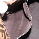 FENDI Zucca Canvas Mamma Baguette Bag Black Brown Silver Auth am11776SAV-25