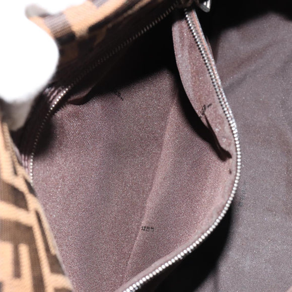 FENDI Zucca Canvas Mamma Baguette Bag Black Brown Silver Auth am11776SAV
