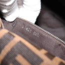 FENDI Zucca Canvas Mamma Baguette Bag Black Brown Silver Auth am11776SAV-11