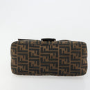 FENDI Zucca Canvas Mamma Baguette Bag Black Brown Silver Auth am11776SAV-5