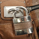 Chloe Paddington Hand Bag Leather Champagne Gold Silver Auth am11777A-18