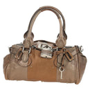Chloe Paddington Hand Bag Leather Champagne Gold Silver Auth am11777A-13