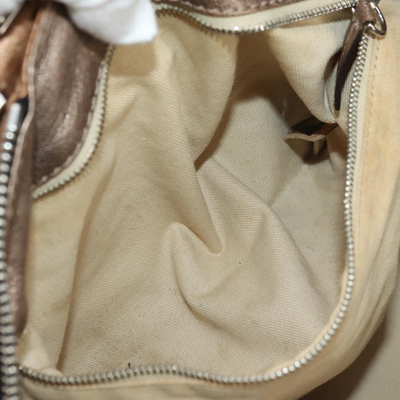 Chloe Paddington Hand Bag Leather Champagne Gold Silver Auth am11777A