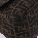FENDI Zucca Canvas Mamma Baguette Shoulder Bag Black Brown Auth am11778V-14