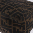 FENDI Zucca Canvas Mamma Baguette Shoulder Bag Black Brown Auth am11778V-17