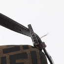 FENDI Zucca Canvas Mamma Baguette Shoulder Bag Black Brown Auth am11778V-9