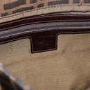 FENDI Zucca Canvas Mamma Baguette Shoulder Bag Black Brown Auth am11778V-20
