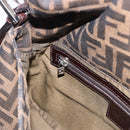 FENDI Zucca Canvas Mamma Baguette Shoulder Bag Black Brown Auth am11778V-23