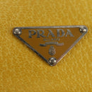 PRADA Handtasche Canvas Leder Beige Gelb Silber Auth am11779V-14